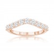 14K Rose Gold Curved Diamond Band