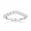 14K White Gold Curved Diamond Band