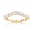 14K Yellow Gold Curved Diamond Band