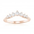 14K Rose Gold Curved Diamond Band