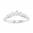 14K White Gold Curved Diamond Band