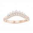 14K Rose Gold Curved Diamond Band
