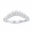 14K White Gold Curved Diamond Band