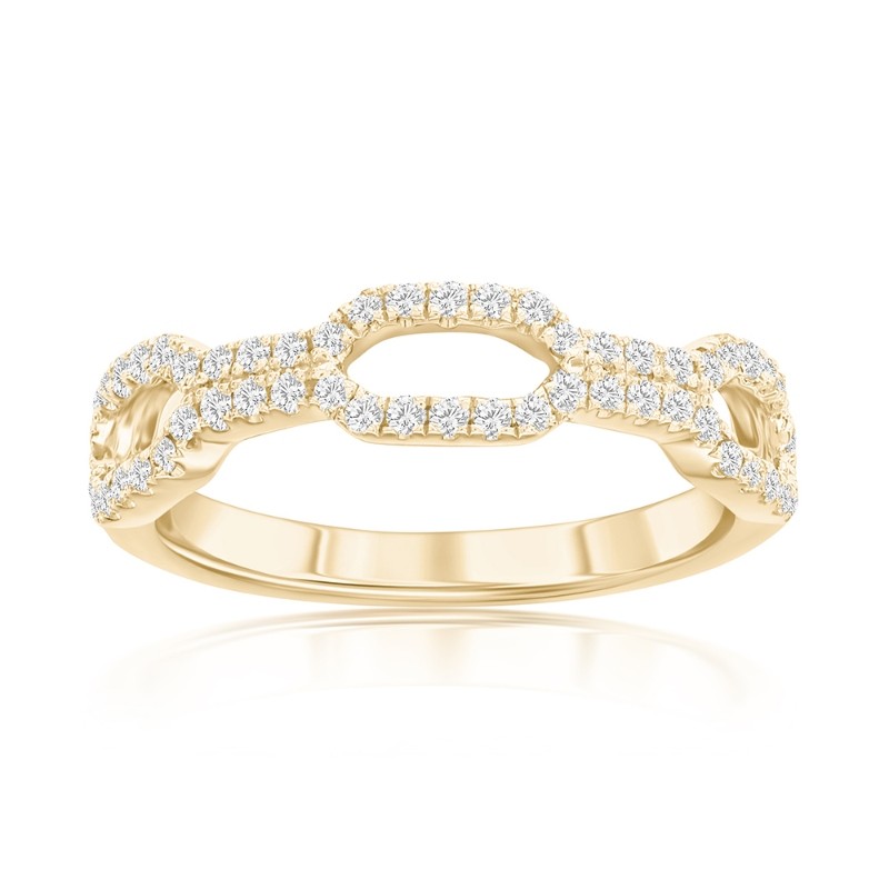 14K Yellow Gold Chain Diamond Band