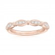14K Rose Gold Scalloped Diamond Band