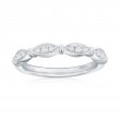 14K White Gold Scalloped Diamond Band