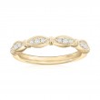 14K Yellow Gold Scalloped Diamond Band