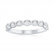 14K White Gold Miligrain Bezel Diamond Band