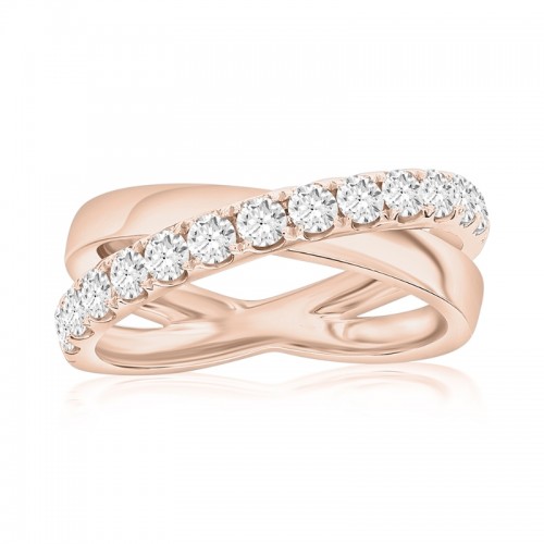 14K Rose Gold Crossover Anniversary Band