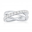 14K White Gold Crossover Anniversary Band