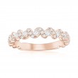 14K Rose Gold Waved Diamond Band