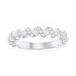 14K White Gold Waved Diamond Band