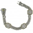 18K/Silver Dia Flower Bracelet