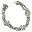 18K/Silver Dia Flower Bracelet
