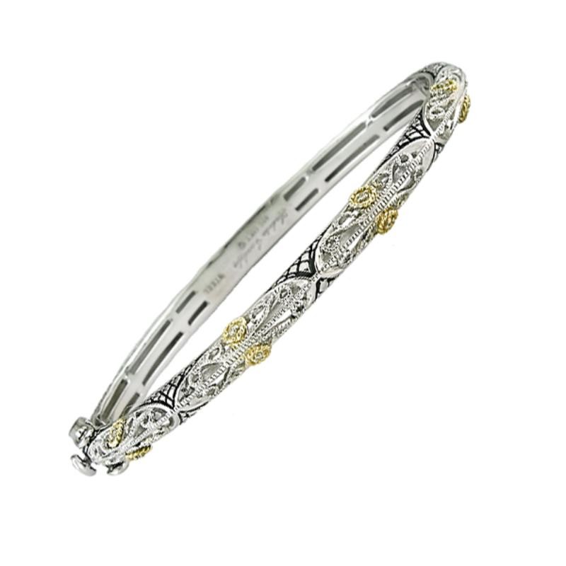 18K/Silver Diamond Bangle