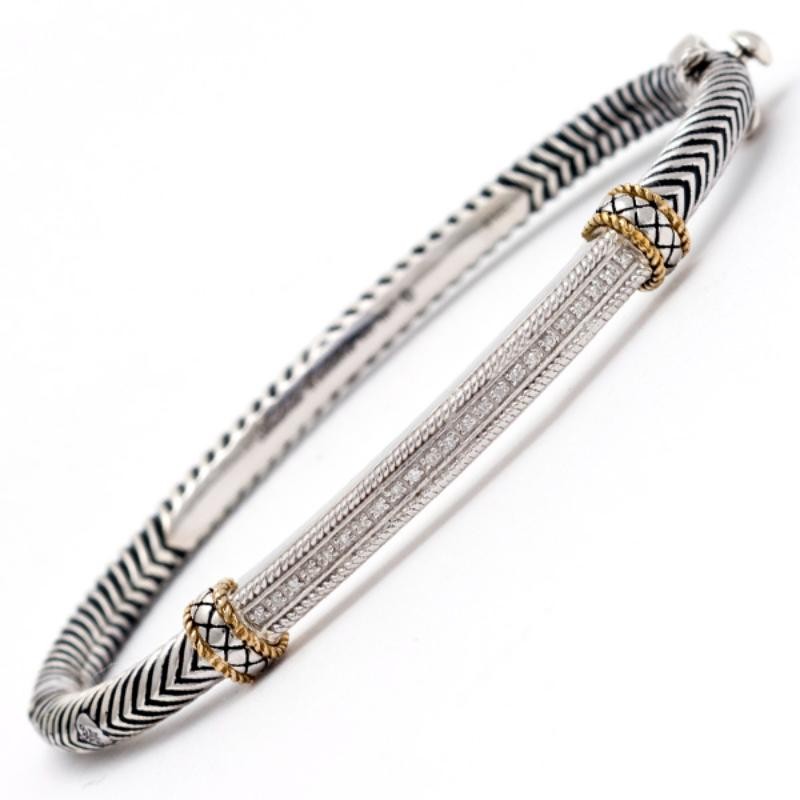 18K/Silver Diamond Bangle