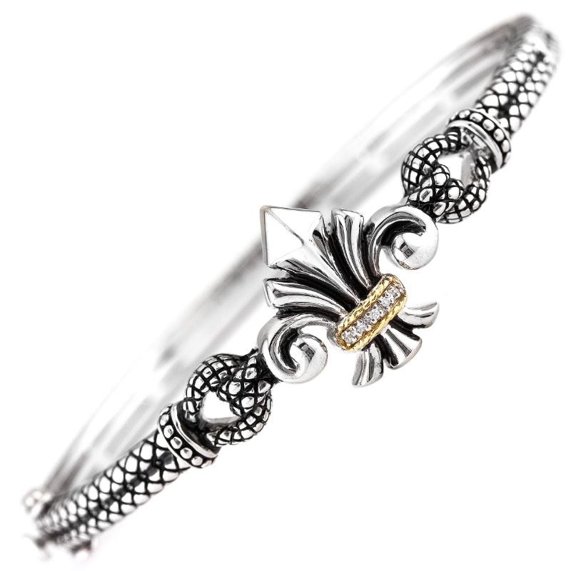 18K/Silver Diamond Bangle