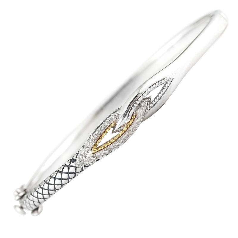 18K/Silver Diamond Bangle