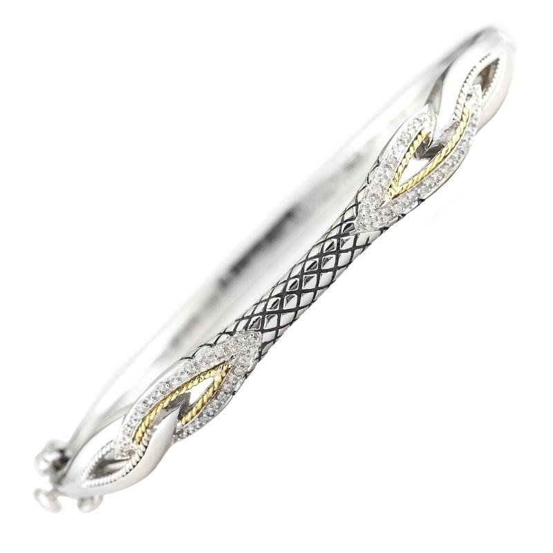 18K/Silver Diamond Bangle