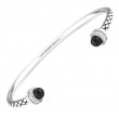 Silver Diamond/Onyx Bangle