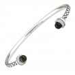 Silver Diamond/Smoky Quartz Bangle