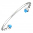 Silver Diamond/Turquoise Bangle