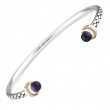 18K/Silver Amethyst Bangle
