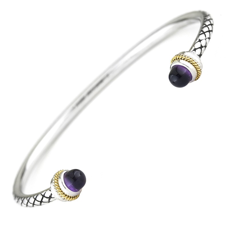 18K/Silver Amethyst Bangle
