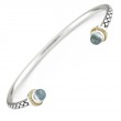 18K/Silver Blue Topaz Bangle