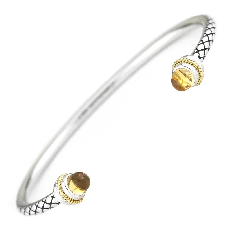 18K/Silver Citrine Bangle