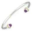 18K/Silver Rose Quartz Bangle