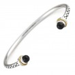18K/Silver Smoky Quartz Bangle