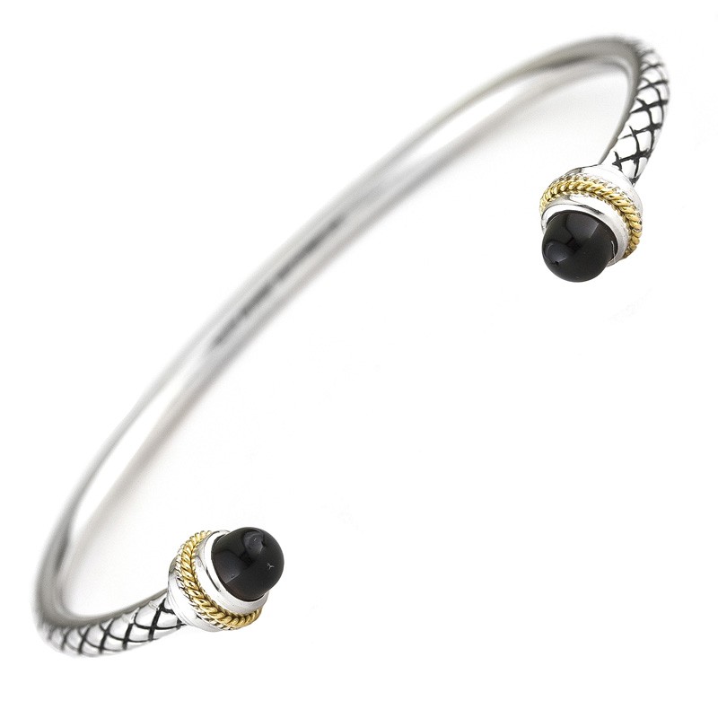 18K/Silver Smoky Quartz Bangle
