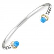 18K/Silver Turquoise Bangle