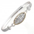 18K/Silver Diamond Bangle