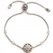 18K/Silver Diamond Adjustable Bracelet