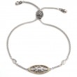 18K/Silver Diamond Ajustable Bracelet