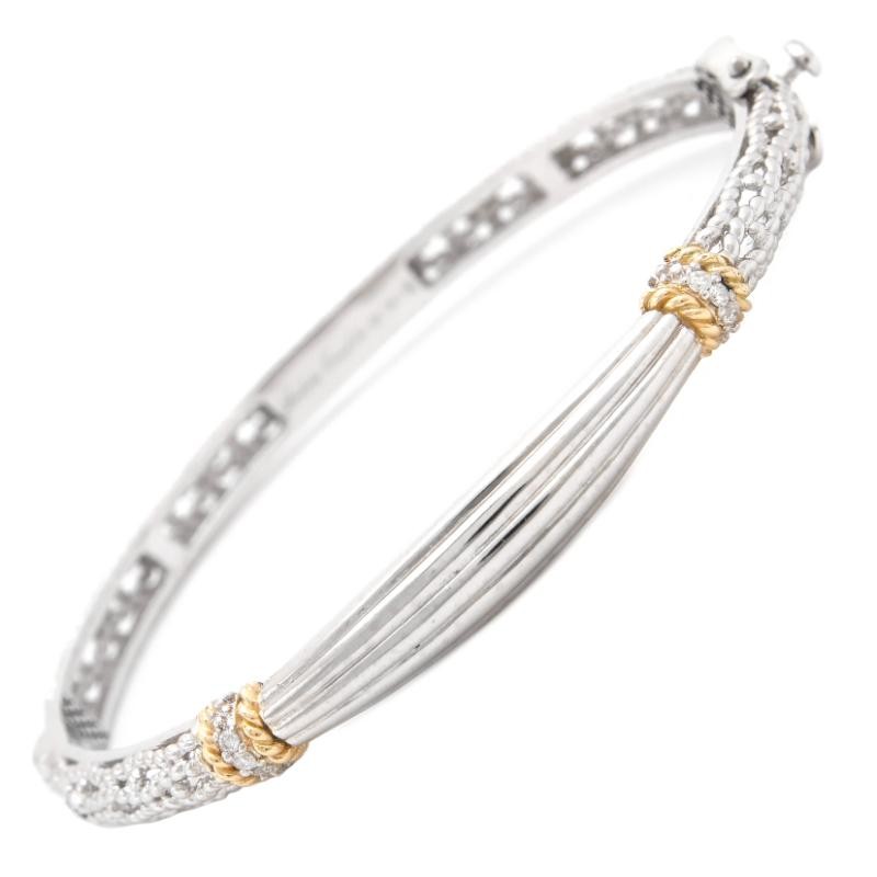 18K/Silver Diamond Bangle