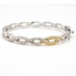 18K/Silver Diamond Bangle