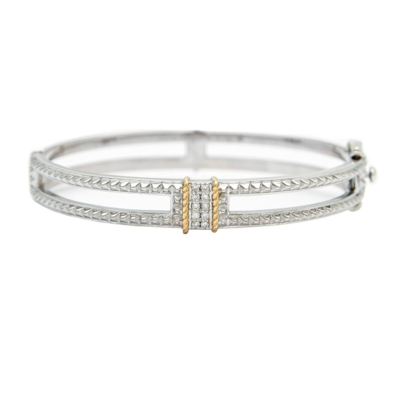 18K/Silver Diamond Bangle
