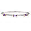18K/Silver Amethyst Bangle