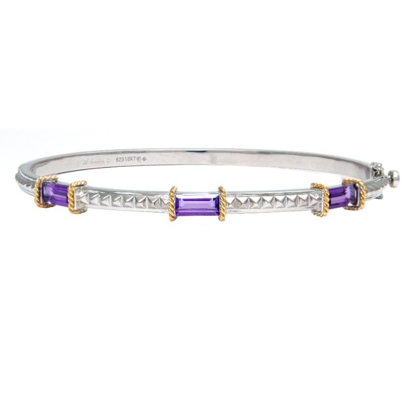 18K/Silver Amethyst Bangle