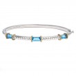18K/Silver Blue Topaz Bangle