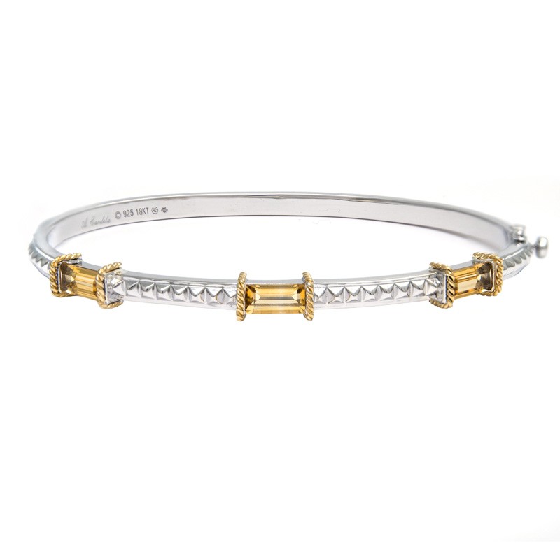 18K/Silver Citrine Bangle