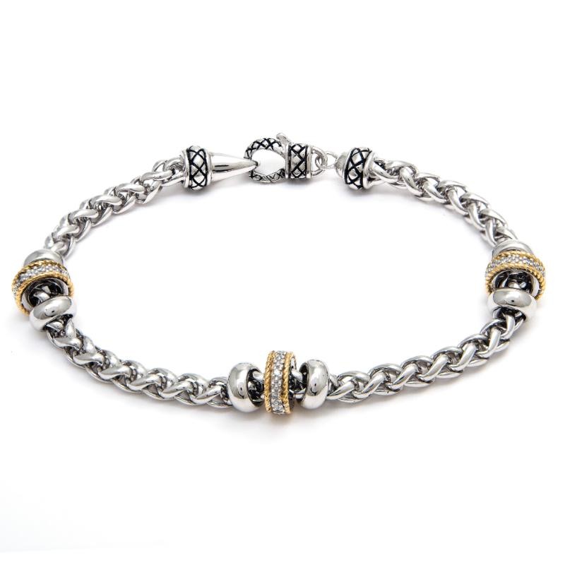 18K/Silver Diamond Bracelet