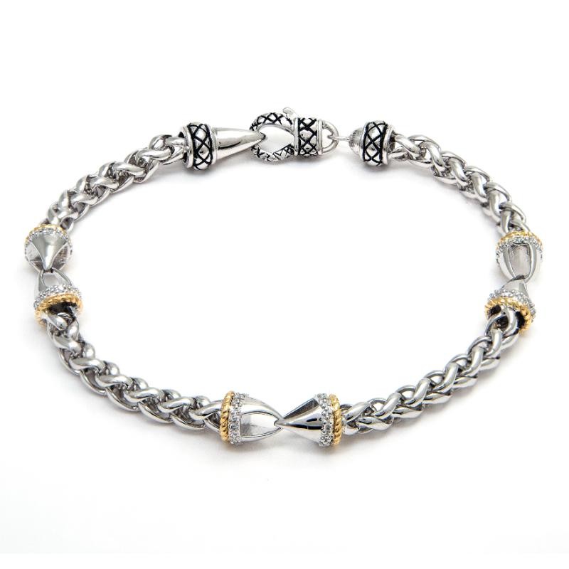 18K/Silver Diamond Bracelet