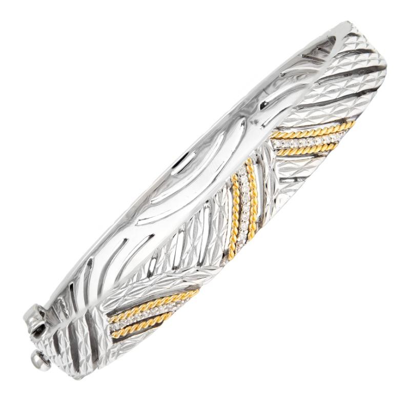 18K/Silver Diamond Bangle