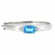 Silver Blue Topaz Bangle