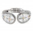 18K Gold & Silver Diamond Bangle
