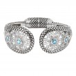 Silver Diamond Blue Topaz Bangle